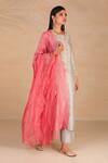 Buy_Anantaa by Roohi_Grey Silk Chanderi Kurta _Online_at_Aza_Fashions