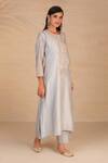 Anantaa by Roohi_Grey Silk Chanderi Kurta _Online_at_Aza_Fashions