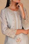Anantaa by Roohi_Grey Silk Chanderi Kurta _at_Aza_Fashions