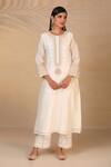 Buy_Anantaa by Roohi_White Silk Chanderi Kurta _Online_at_Aza_Fashions