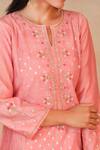 Anantaa by Roohi_Pink Silk Chanderi Kurta _at_Aza_Fashions