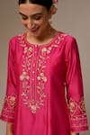 Shop_Anantaa by Roohi_Pink Chanderi Silk Kurta_Online_at_Aza_Fashions