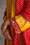 Shop_Anantaa by Roohi_Yellow Silk Chanderi Embroidery Round Kurta _Online_at_Aza_Fashions