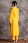 Shop_Anantaa By Roohi_Yellow Silk Chanderi Round Kurta _at_Aza_Fashions