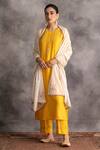 Buy_Anantaa By Roohi_Yellow Silk Chanderi Round Kurta _Online_at_Aza_Fashions