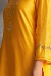 Anantaa By Roohi_Yellow Silk Chanderi Round Kurta _at_Aza_Fashions