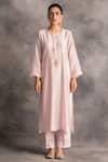 Buy_Anantaa By Roohi_Pink Silk Chanderi Round Kurta _at_Aza_Fashions