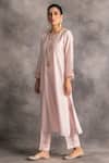Buy_Anantaa By Roohi_Pink Silk Chanderi Round Kurta _Online_at_Aza_Fashions