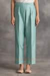 Shop_Anantaa by Roohi_Blue Silk Chanderi Pants _at_Aza_Fashions