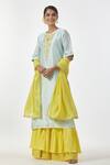 Buy_Anantaa By Roohi_Green Silk Chanderi Floral Motifs Round Straight Kurta _Online_at_Aza_Fashions