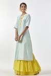Shop_Anantaa By Roohi_Green Silk Chanderi Floral Motifs Round Straight Kurta _Online_at_Aza_Fashions