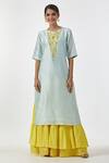 Buy_Anantaa By Roohi_Yellow Cotton Layered Sharara_at_Aza_Fashions