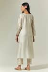 Shop_Anantaa By Roohi_Off White Silk Chanderi Floral Round Embroidered Kurta _at_Aza_Fashions