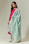 Anantaa By Roohi_Blue Silk Chanderi Floral Embroidered Dupatta _Online_at_Aza_Fashions