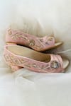 Buy_Shiveen Shiveen_Pink Embroidered Block Heels _at_Aza_Fashions