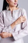Shop_Anantaa By Roohi_Grey Silk Chanderi Kurta _Online_at_Aza_Fashions