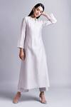 Buy_Anantaa By Roohi_Grey Silk Chanderi Kurta _at_Aza_Fashions
