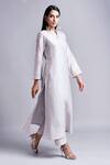 Anantaa By Roohi_Grey Silk Chanderi Kurta _Online_at_Aza_Fashions
