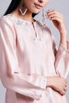Shop_Anantaa By Roohi_Pink Silk Chanderi Kurta _Online_at_Aza_Fashions