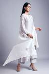 Anantaa By Roohi_Grey Silk Chanderi Kurta _Online_at_Aza_Fashions