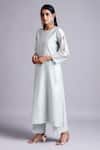 Buy_Anantaa by Roohi_Green Silk Chanderi Kurta _at_Aza_Fashions