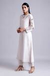 Buy_Anantaa by Roohi_White Silk Chanderi Kurta _at_Aza_Fashions