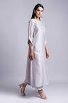 Anantaa By Roohi_Grey Silk Chanderi Kurta _Online_at_Aza_Fashions