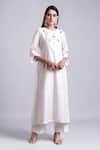 Buy_Anantaa by Roohi_White Silk Chanderi Kurta _at_Aza_Fashions