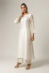 Buy_Anantaa By Roohi_White Silk Chanderi Round Kurta _at_Aza_Fashions