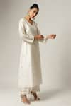 Buy_Anantaa by Roohi_White Silk Chanderi V Neck Kurta _at_Aza_Fashions