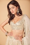 Buy_Abhinav Mishra_Ivory White Mirror Embellished Lehenga Set_Online_at_Aza_Fashions