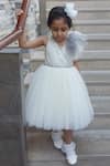 Buy_Pa:Paa_White Ruffle Sleeve Dress For Girls_at_Aza_Fashions