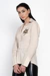 Angry Owl_Beige Bamboo Cotton Spread Collar Full Sleeve Shirt _Online_at_Aza_Fashions