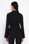 Shop_Angry Owl_Black Bamboo Cotton Embroidery Spread Collar Full Sleeve Shirt _at_Aza_Fashions
