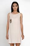 Buy Angry Owl Beige Bamboo Cotton Boat Sleeveless Dress Online at Aza Fashions Buy_Angry Owl_Beige Bamboo Cotton Boat Sleeveless Dress _Online_at_Aza_Fashions