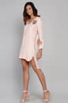 Buy_Angry Owl_Pink Bamboo Cotton V Neck High-low Dress _Online_at_Aza_Fashions