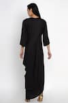 Shop_Angry Owl_Black Modal V Neck Draped Dress _at_Aza_Fashions