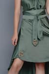 Buy_Angry Owl_Green Modal Halter Flared Dress _Online_at_Aza_Fashions