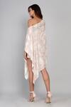Shop_Angry Owl_Pink Bamboo Cotton Printed One Shoulder Poncho _at_Aza_Fashions