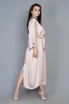 Angry Owl_Pink Modal V Neck Asymmetric Kaftan Dress _Online_at_Aza_Fashions