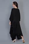 Shop_Angry Owl_Black Modal V Neck Asymmetric Kaftan Dress _at_Aza_Fashions