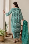 Shop_Gulabo Jaipur_Green Cotton, Doriya Floral V Neck Print Kurta Set _at_Aza_Fashions