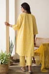 Shop_Gulabo Jaipur_Yellow Cotton, Doriya Floral V Neck Print Kurta Set _at_Aza_Fashions
