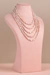 Buy_Anaash_Pink Layered Baroque Pearl Necklace _at_Aza_Fashions