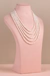 Shop_Anaash_White Pearl Natural Layered Necklace _at_Aza_Fashions