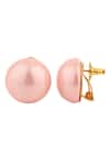 Buy_Anaash_Pink Pearl Manufactured Circular Stud Earrings _at_Aza_Fashions