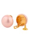 Shop_Anaash_Pink Pearl Manufactured Circular Stud Earrings _at_Aza_Fashions