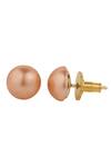 Buy_Anaash_Orange Pearl Manufactured Circular Stud Earrings_at_Aza_Fashions
