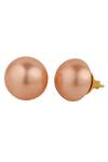 Shop_Anaash_Orange Pearl Manufactured Circular Stud Earrings_at_Aza_Fashions