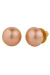 Anaash_Orange Pearl Manufactured Circular Stud Earrings_Online_at_Aza_Fashions